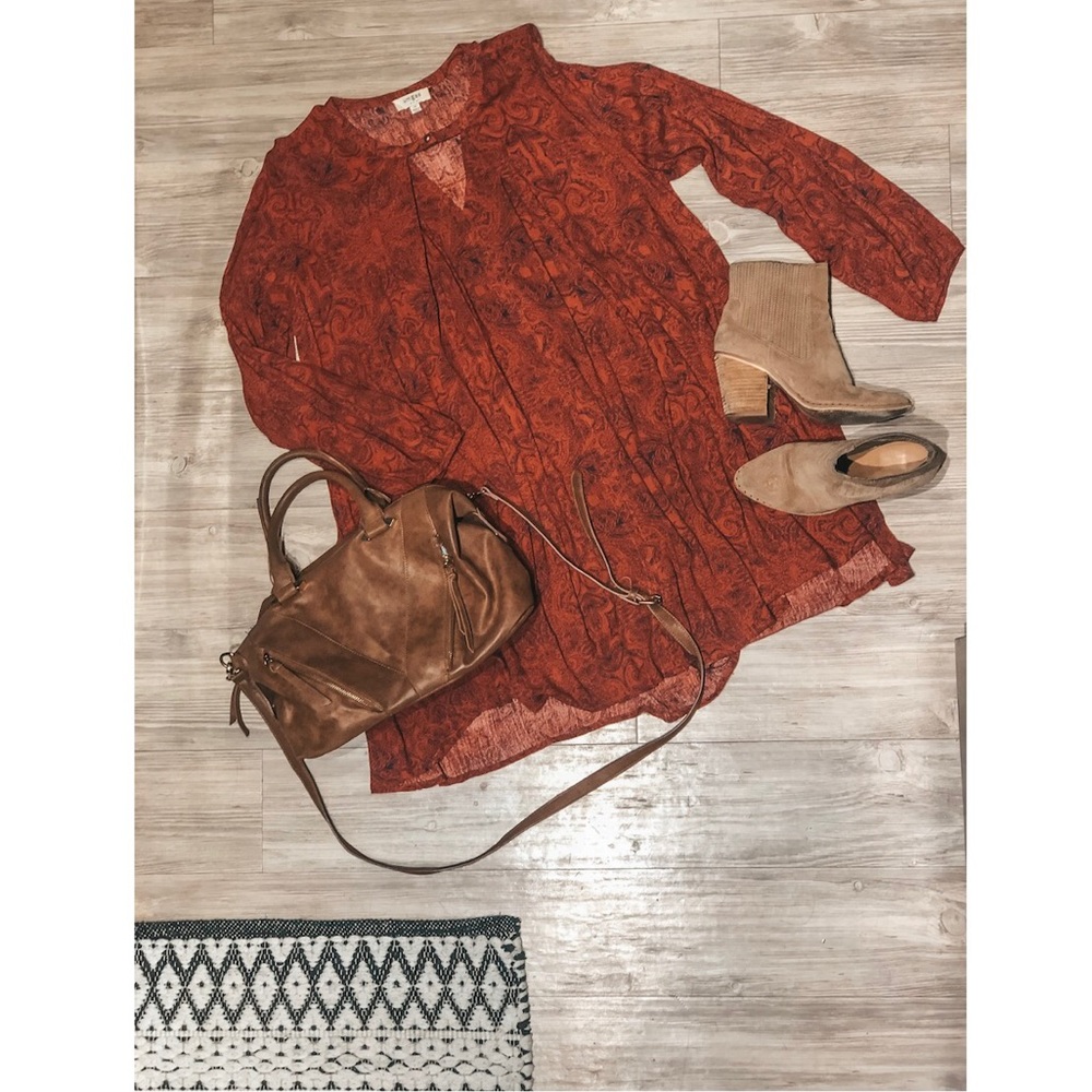 UMGEE | Rust Printed Flowy Dress